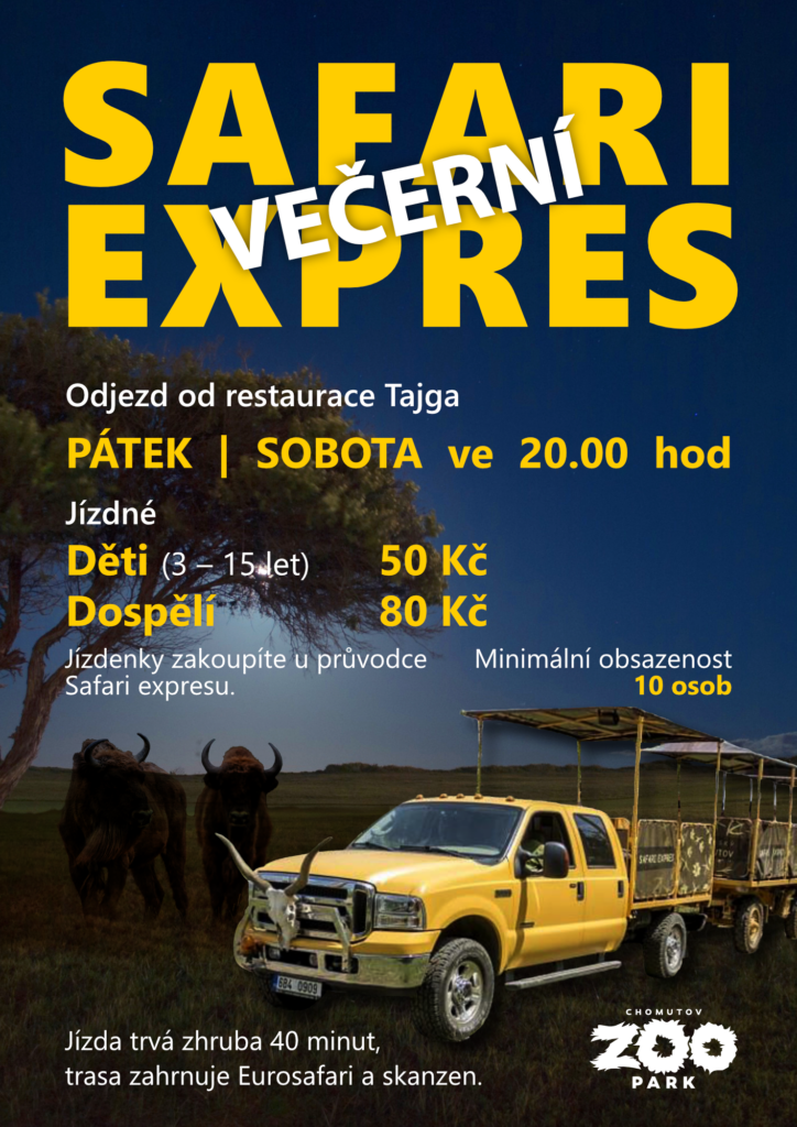 Od 28.7. večerní safari expres v zoo parku Chomutov (po celý srpen)